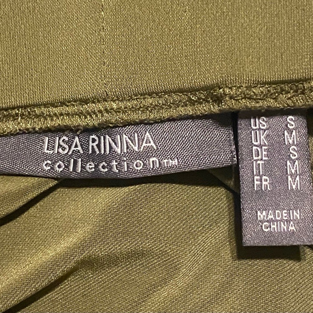 Lisa Rinna Pull-On Wide Leg Cargo Pants Women Small Green Comfy Lounge Lagenlook - Picture 2 of 15